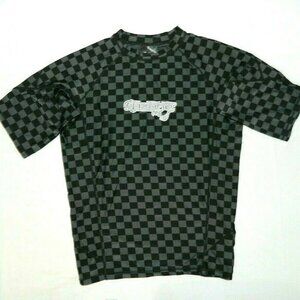 Ripzone Rash Guard Short Sleeve Shirt Checkered Boys Youth Large